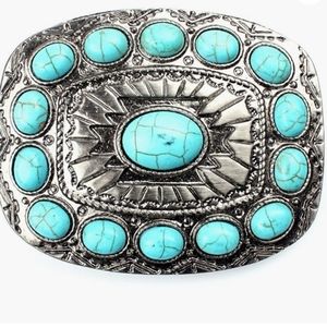New Western turquoise color Belt Buckle